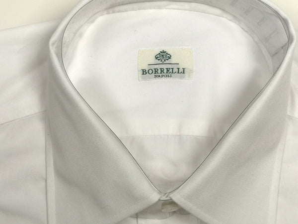 Borrelli Shirt 15.75 White Cotton French Cuffs