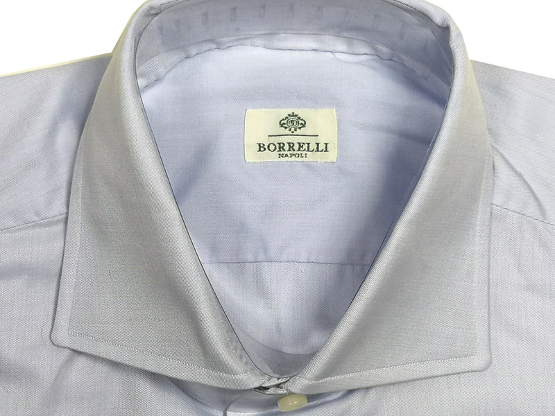 Borrelli Shirt 15 Pale Blue Cotton French Cuffs