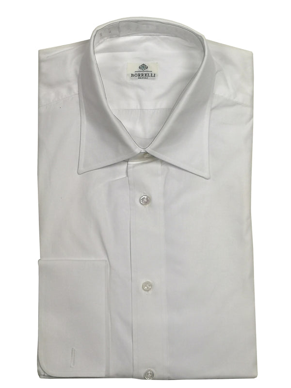 Borrelli Shirt 15.75 White Cotton French Cuffs