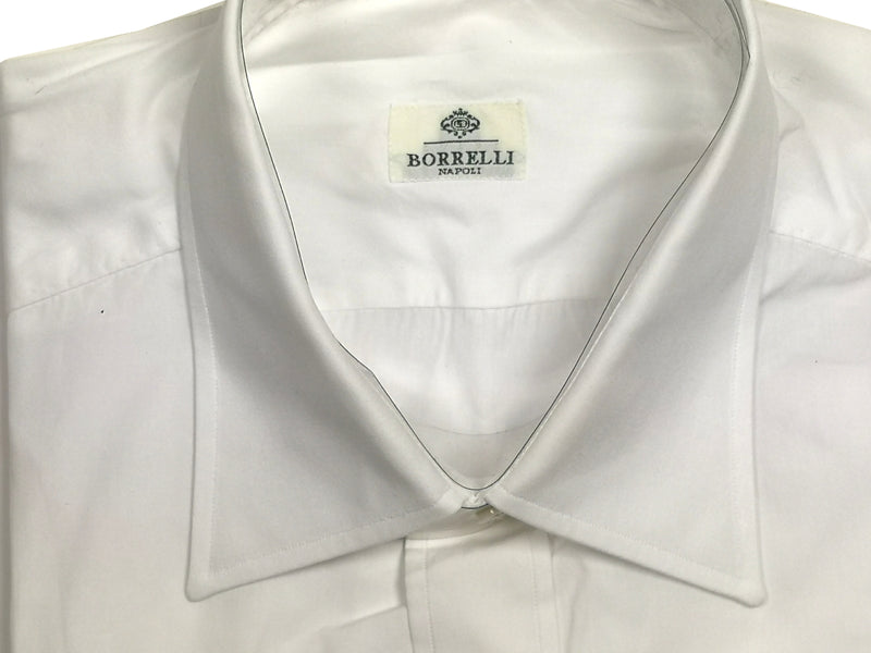 Borrelli Shirt 15.75 White Cotton French Cuffs