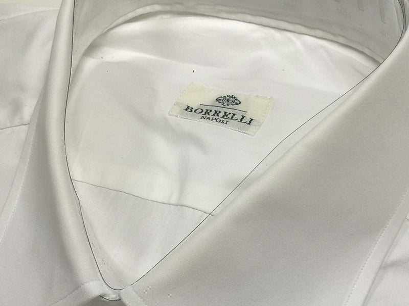 Borrelli Shirt 15.75 White Cotton French Cuffs