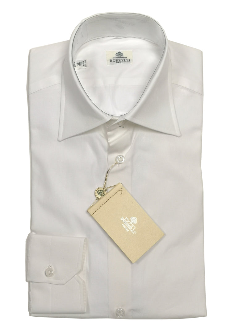 Borrelli Shirt 15: White point collar cotton - slight damage