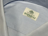 Borrelli Shirt 15.75 Blue End on End Cotton French Cuffs