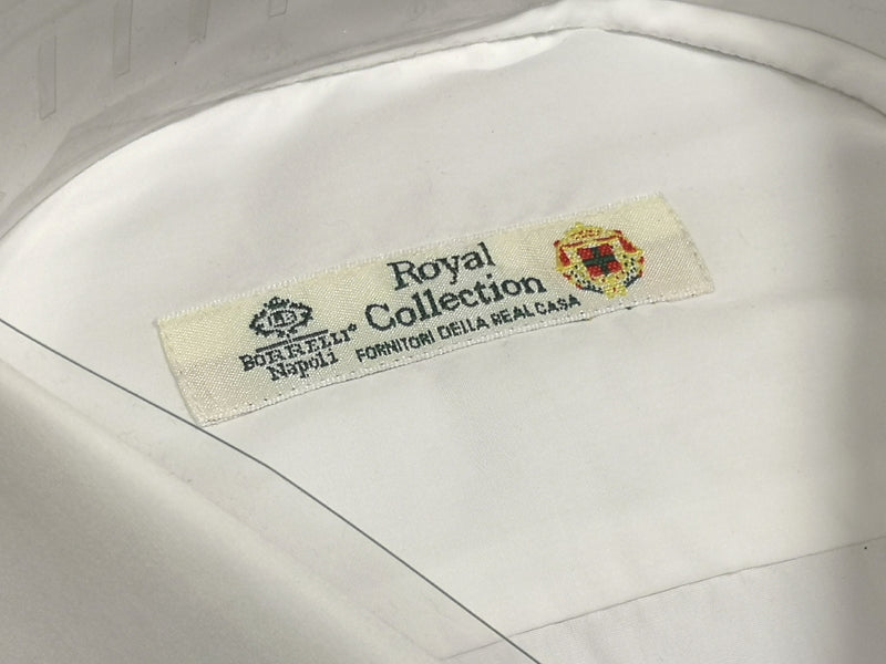 Borrelli Shirt 15 White Cotton Royal Collection