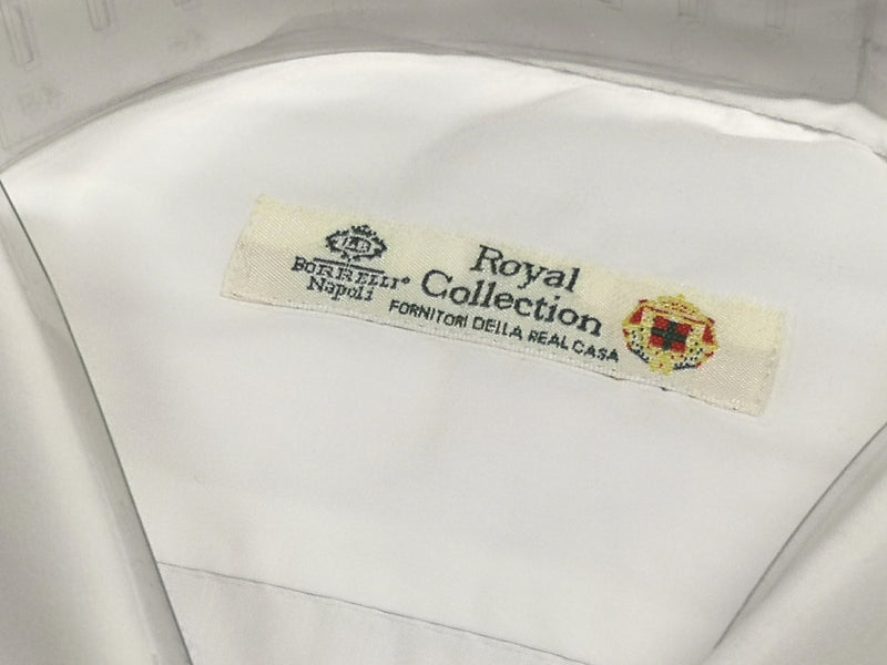 Borrelli Shirt 15 White Cotton Royal Collection