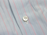 Borrelli Shirt 15.75 Light Blue with Pink Stripes Cotton