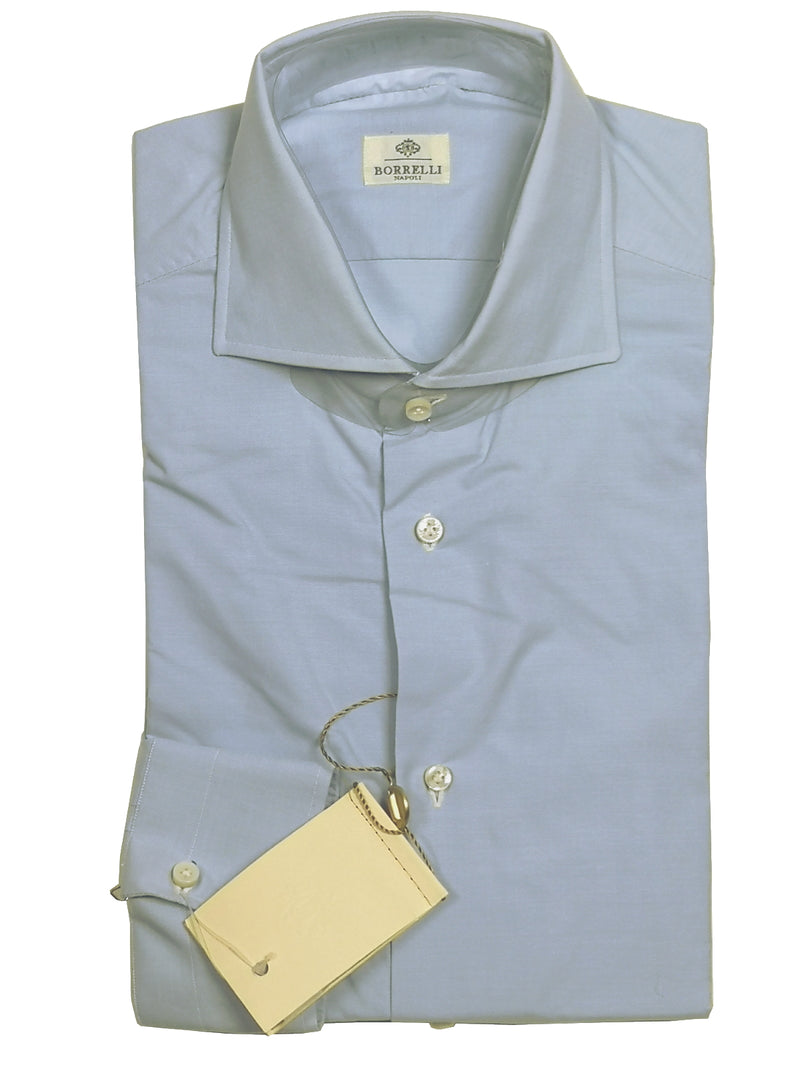 Borrelli Shirt 15.75 Light Blue Cotton