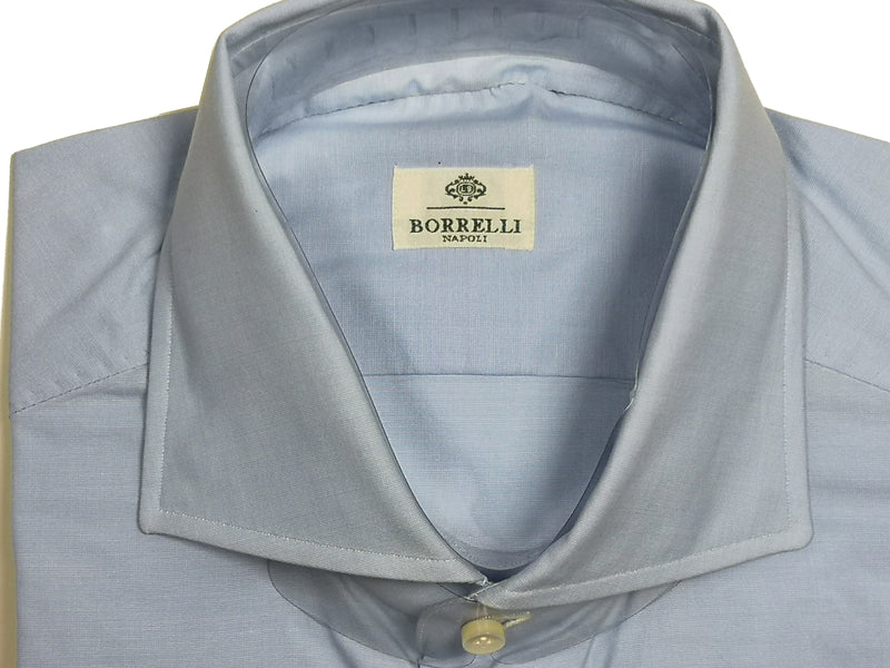 Borrelli Shirt 15.75 Light Blue Cotton