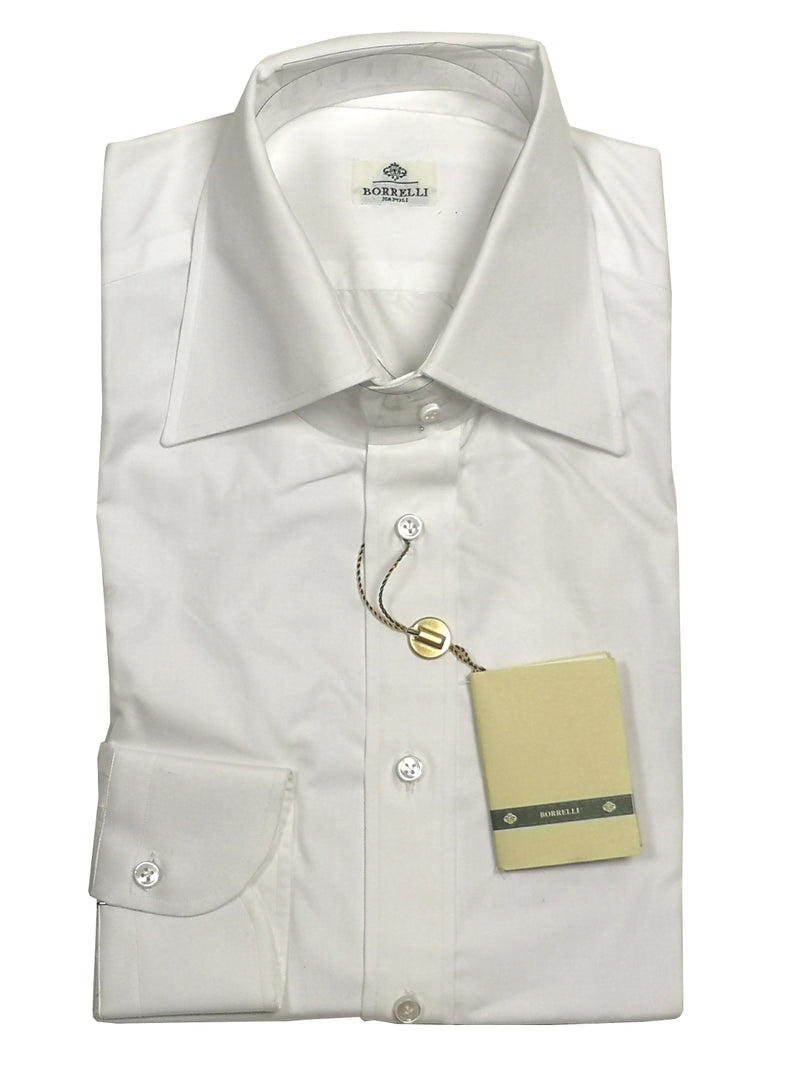 Borrelli Shirt 15.75 White Cotton