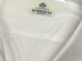 Borrelli Shirt 17.5 White Cotton/Linen