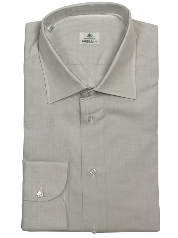 Borrelli Shirt 17: Grey end on end point collar Cotton - slight damage