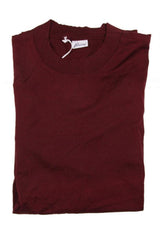 Brioni Sweater: Large SALE!, Burgundy, crewneck, extrafine wool - slightly irregular