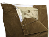 Brioni Trousers 41/42 Dark Caramel Brown Pleated Cotton Corduroy
