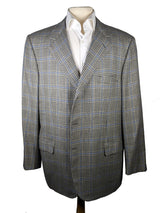 Brioni Sport Coat 46R Grey Glen Plaid 3-Button Pure Cashmere