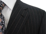 Brioni Suit: 48R, Charcoal gray with brick stripes, 3-button, super 150's wool