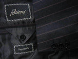 Brioni Suit: 48R, Charcoal gray with brick stripes, 3-button, super 150's wool