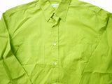 Brioni Sport Shirt L Chartreuse Green Hidden Button Down Collar