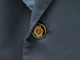 Brioni Blazer 42L Navy Blue Logo Buttons 160's Wool