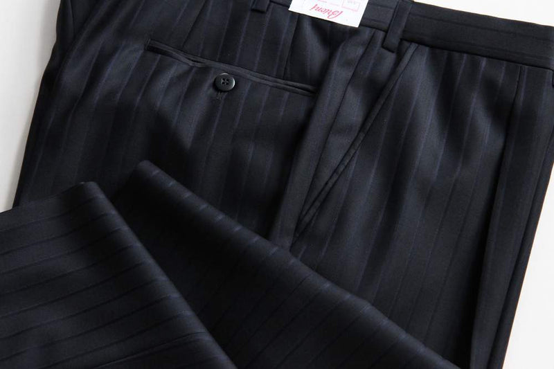 Brioni Suit: 48R Midnight blue tonal plum stripe, Palatino 3-button, super 150's wool