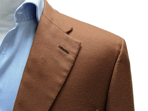 Brioni Sport Coat 43/44R Dark Caramel Tan/Brown 3-Button Pure Cashmere