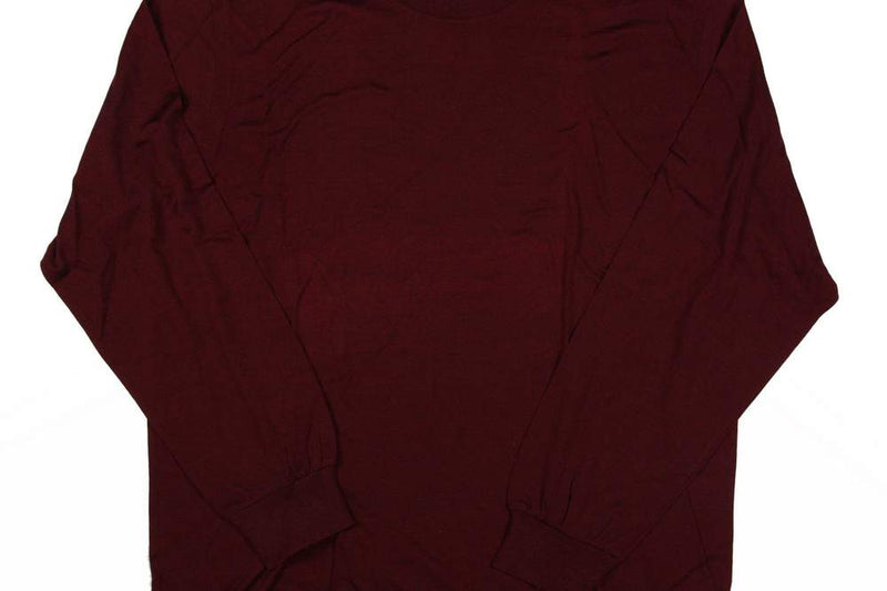 Brioni Sweater: Large SALE!, Burgundy, crewneck, extrafine wool - slightly irregular