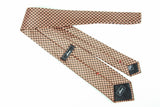 Brioni Tie: Charcoal grey with orange, white and black bullseye dot, pure silk