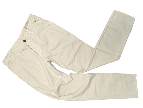 Brunello Cucinelli Jeans 35 Off-White/Stone Pleated Cotton
