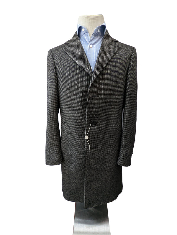 Canali Kei Coat 40R Charcoal Check Wool/Cashmere