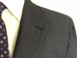 Caruso Suit: 43R, Blue-Grey plaid, 2-button, 130s wool