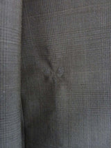 Caruso Suit: 43R, Blue-Grey plaid, 2-button, 130s wool