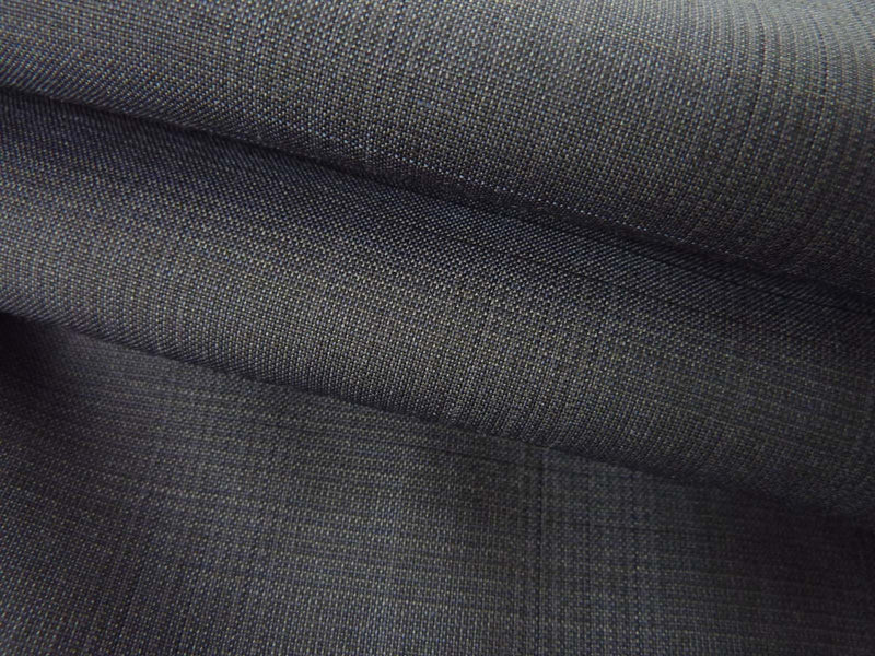 Caruso Suit: 43R, Blue-Grey plaid, 2-button, 130s wool