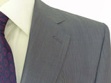 Caruso Suit: 39R/40R, Blue-Grey fil-a-fil Rolling 3 button, 130s wool/silk