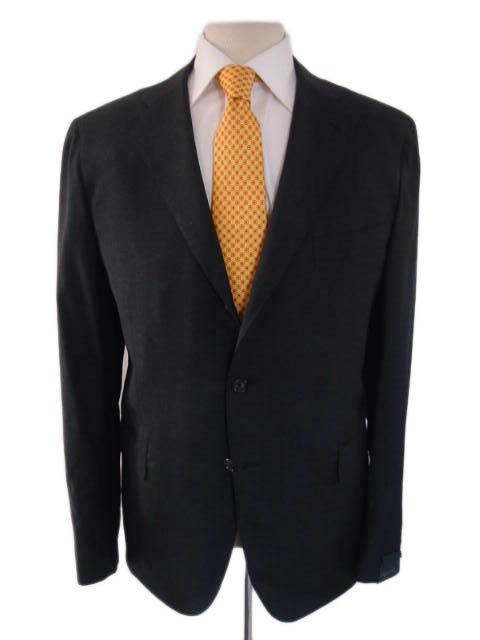 Caruso Suit: 46R, Charcoal gray, 3 button, super 100s wool
