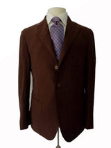 Caruso Suit: 41R, Brown, 3 button,linen/silk