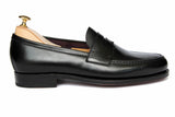 Carmina Shoes Penny loafer, black box calf leather, Pina last