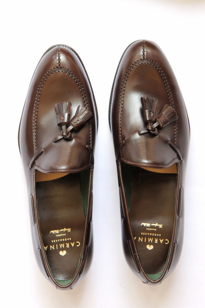 Carmina Shoes, Tassel loafer, brown box calf leather, Forest last