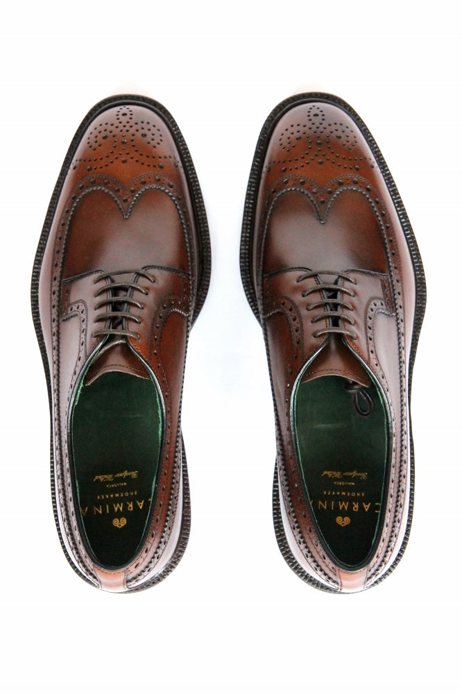 FINAL SALE Carmina Shoes Oxford brogue, brown vegano leather, Detroit last