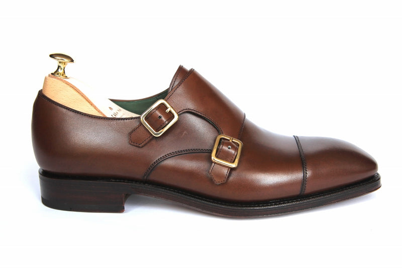 FINAL SALE Carmina Shoes Double monk strap, brown vegano leather, Simpson last