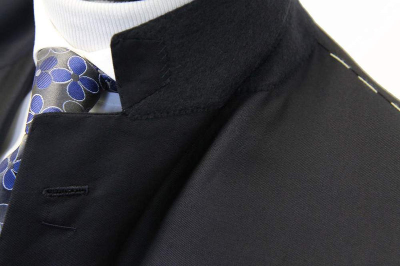 Castangia Sport Coat: 36R/38R Navy blue silver buttons, 3-button, 130's wool