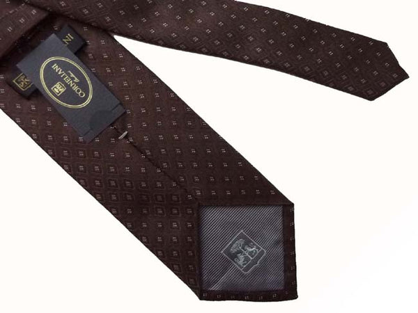 Corneliani Tie: Soft brown diamond pattern, pure silk