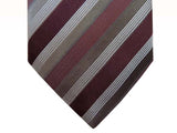 Corneliani Tie: Gray with brown/silver stripes, pure silk