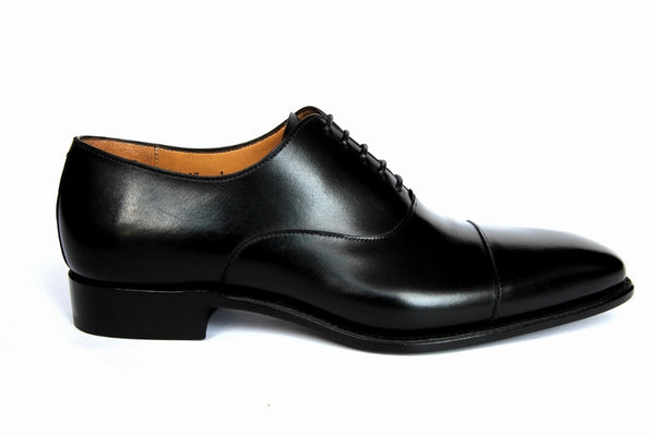 Carlos Santos Shoes, Cap-toe oxford, black leather, Z187 last