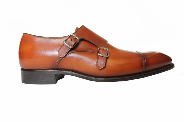 Carlos Santos Shoes Double monk-strap, brown leather, Z234R2S last