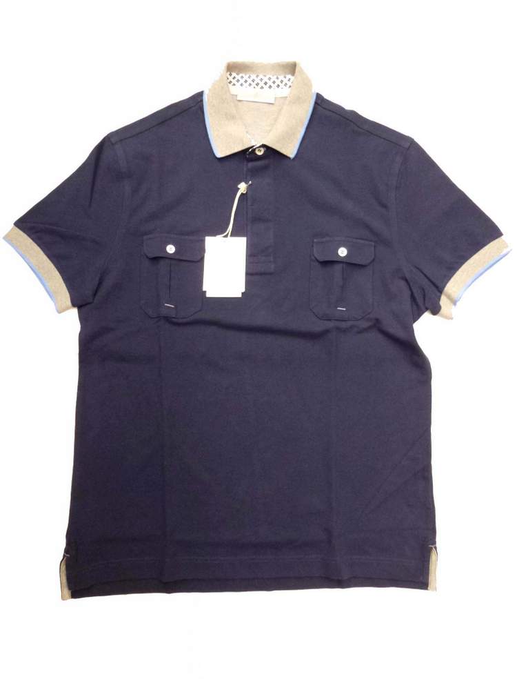 Della Ciana Polo Shirt Medium Navy blue Cotton pique