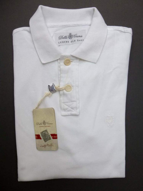 Della Ciana Polo Shirt Medium White Cotton pique