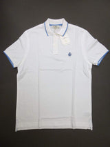 Della Ciana Polo Shirt Medium White Sky tipped Collar Cotton pique