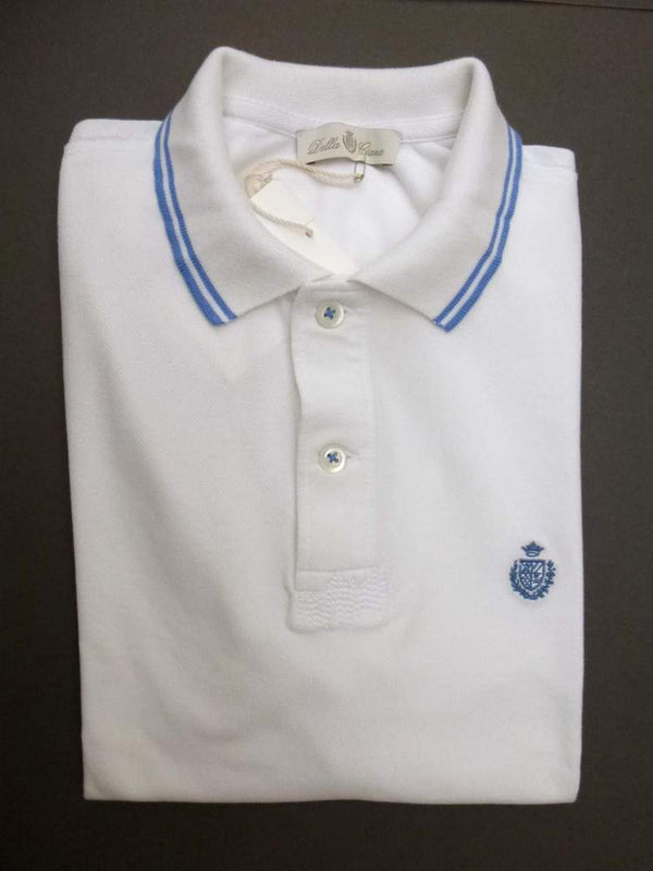 Della Ciana Polo Shirt White Double tipped trim Cotton pique