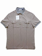 Della Ciana Polo Shirt Medium Oatmeal brown Cotton pique