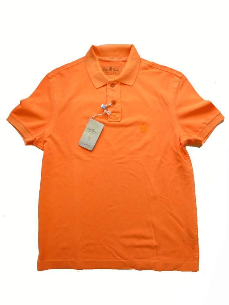 Della Ciana Polo Shirt Small Coral Orange Cotton pique