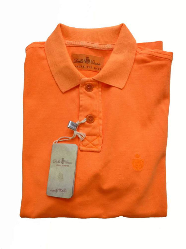 Della Ciana Polo Shirt Small Coral Orange Cotton pique
